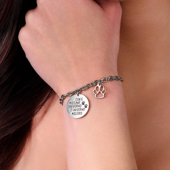 PULSERA DE PERRO DE ACERO PARA MUJER