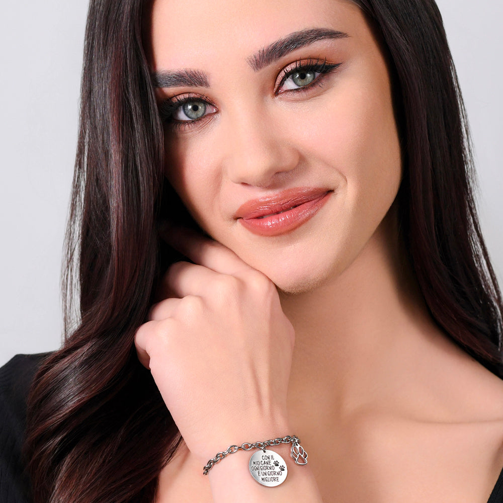 PULSERA DE PERRO DE ACERO PARA MUJER