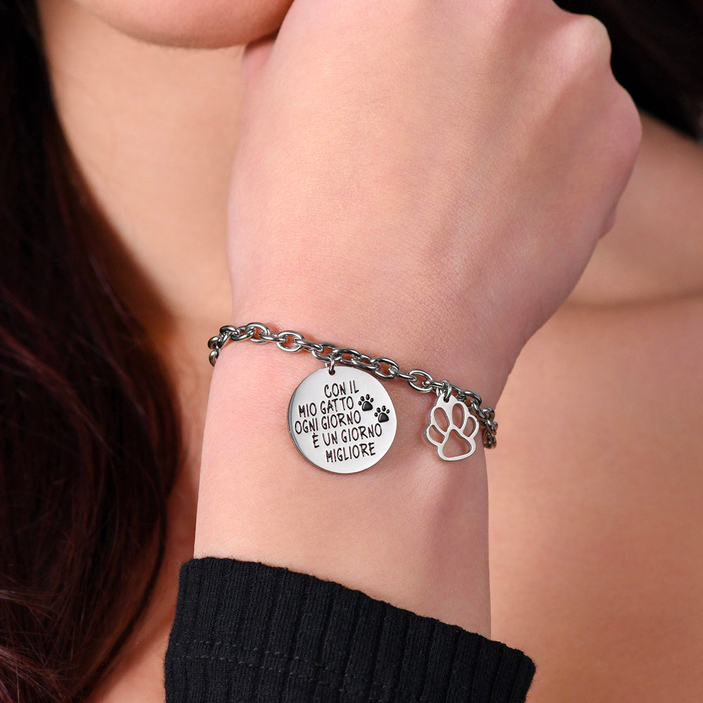 PULSERA CAT DE ACERO PARA MUJER