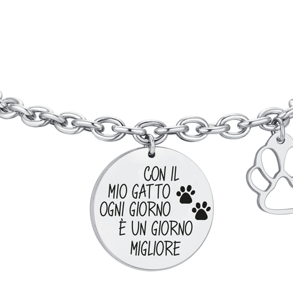 BRACCIALE DONNA IN ACCIAIO GATTO Luca Barra