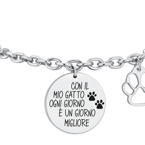 BRACCIALE DONNA IN ACCIAIO GATTO Luca Barra