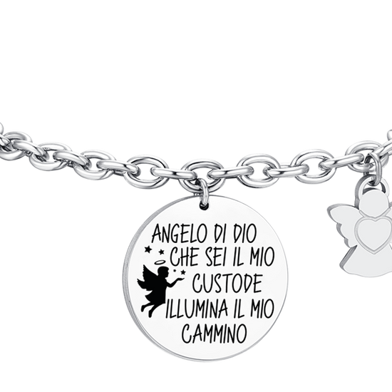PULSERA DE ACERO PARA MUJER CON COLGANTE DE ÁNGEL
