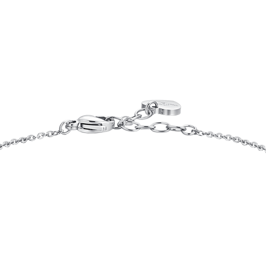 PULSERA DE MUJER DE ACERO TRÉBOL DE CUATRO HOJAS Y CIRCONITA