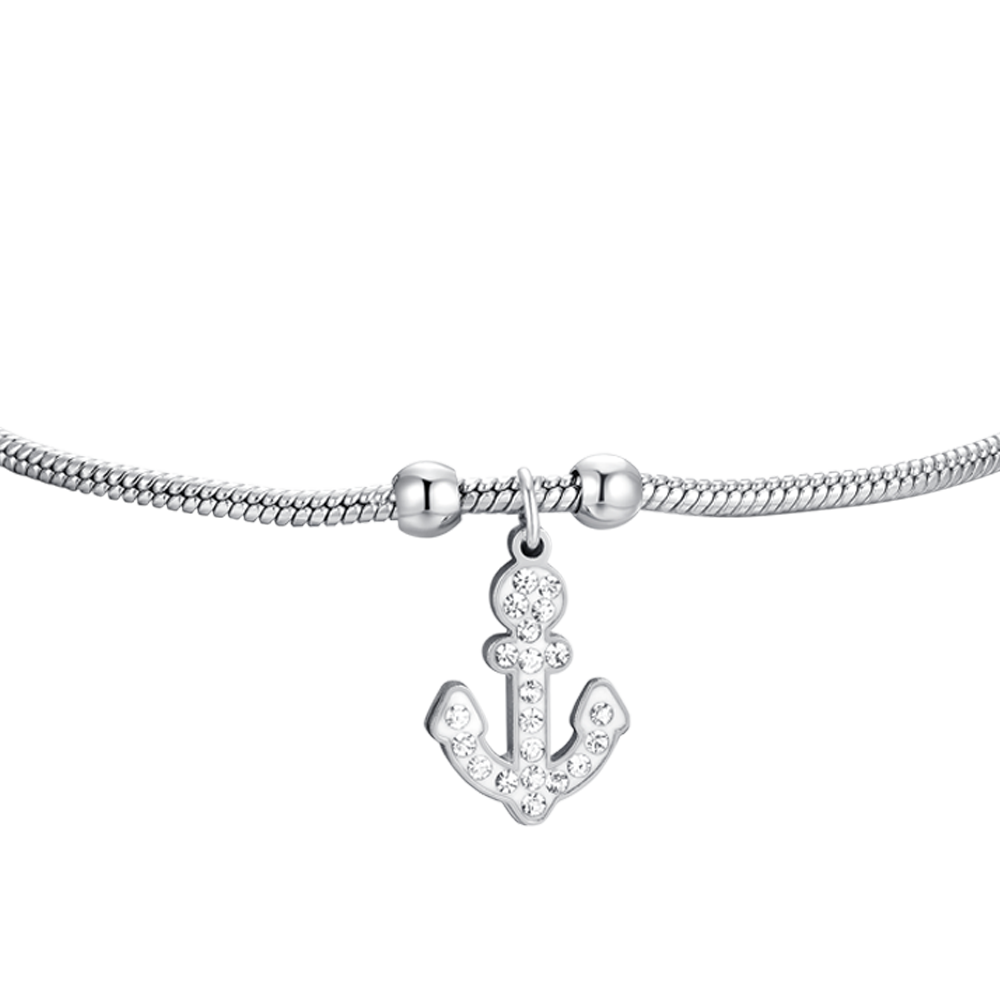 PULSERA DE ACERO PARA MUJER CON ANCLA