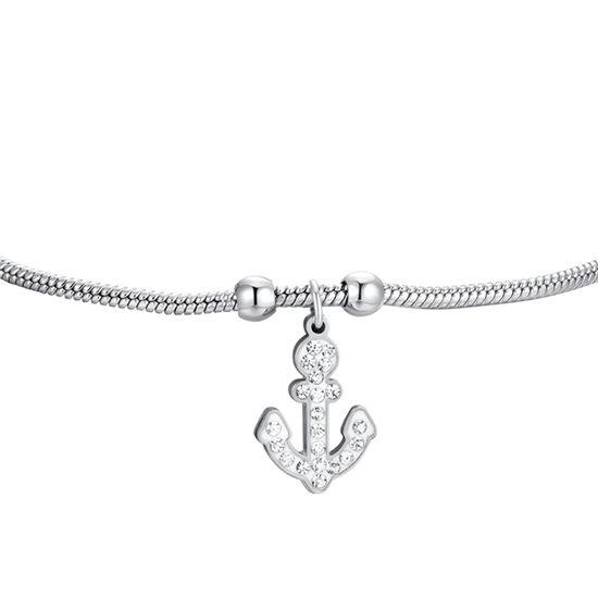 PULSERA DE ACERO PARA MUJER CON ANCLA