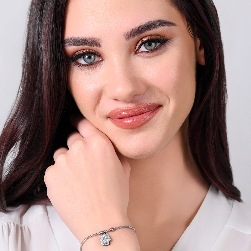 BRAZALETE DE ACERO PARA MUJER CON GARRA