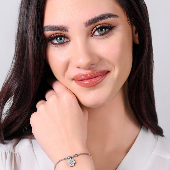 BRAZALETE DE ACERO PARA MUJER CON GARRA