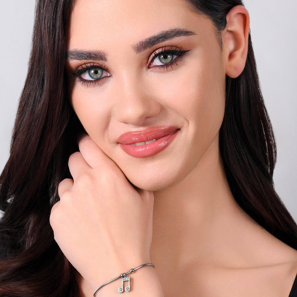 PULSERA DE ACERO PARA MUJER CON NOTA MUSICAL