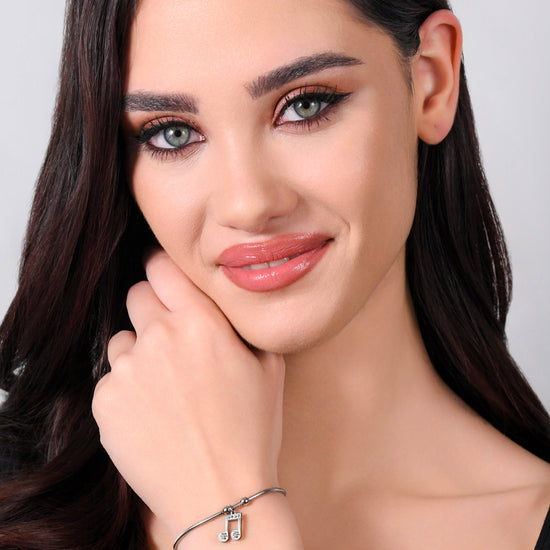 PULSERA DE ACERO PARA MUJER CON NOTA MUSICAL