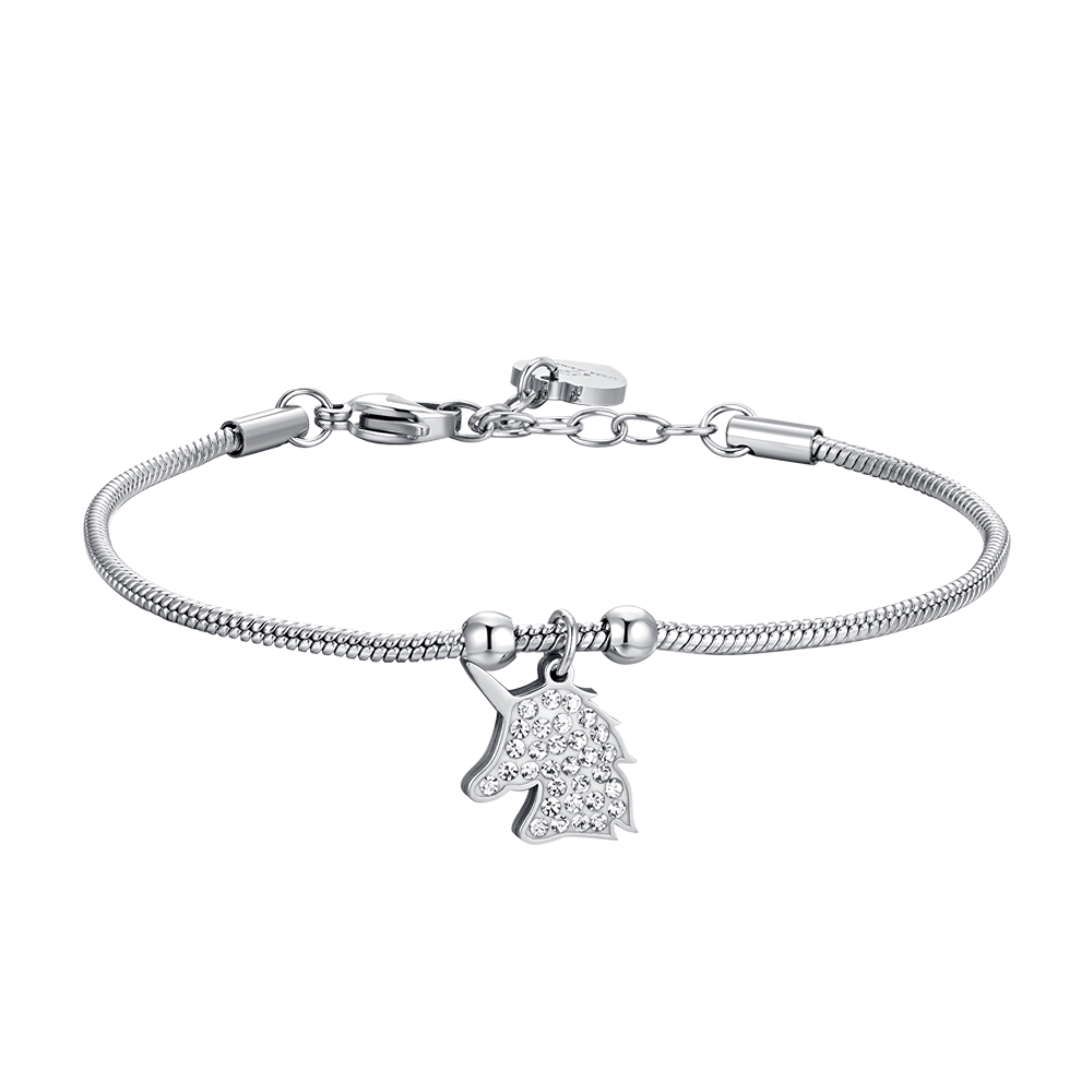 PULSERA DE ACERO PARA MUJER CON UNICORNIO