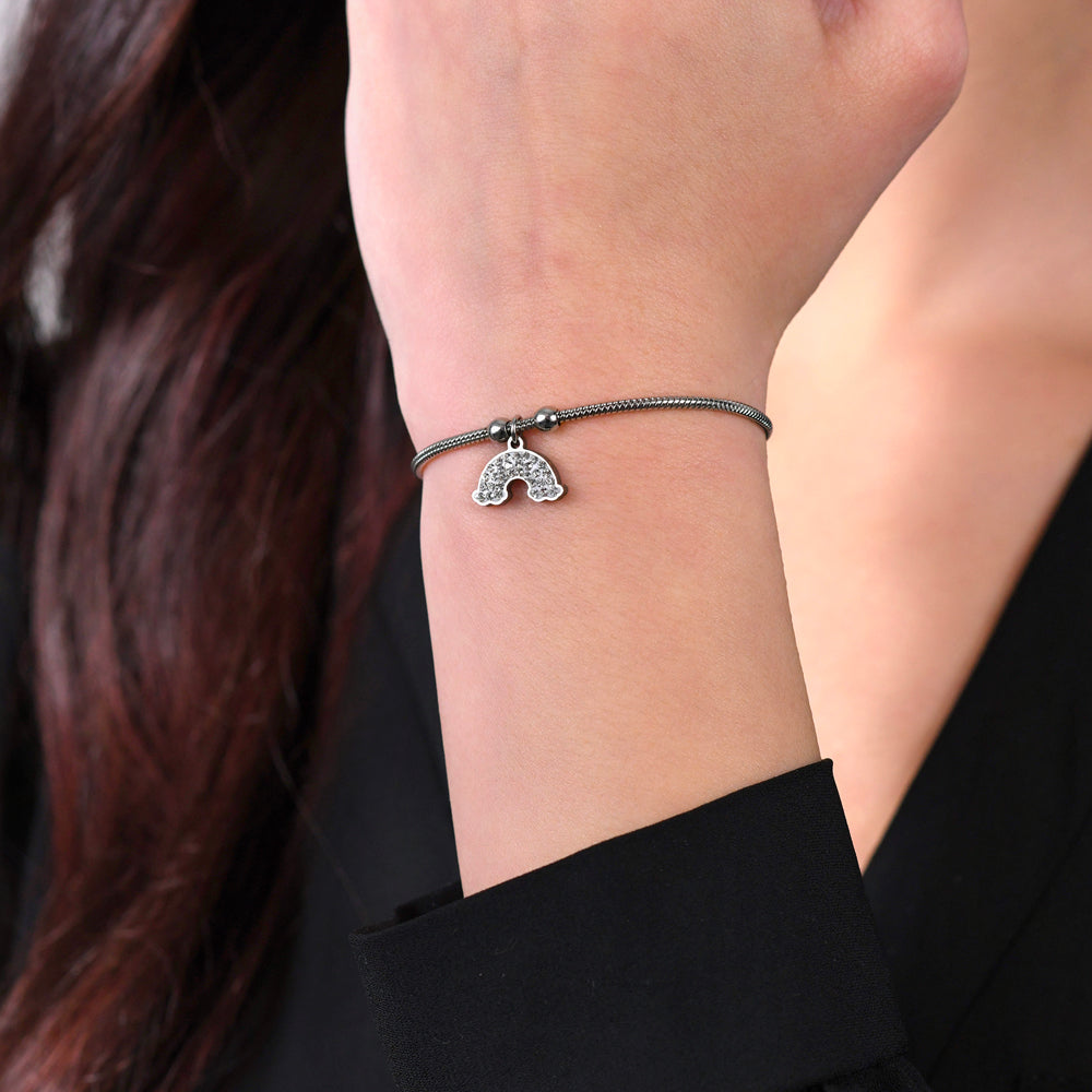 BRAZALETE ARCO IRIS DE ACERO PARA MUJER