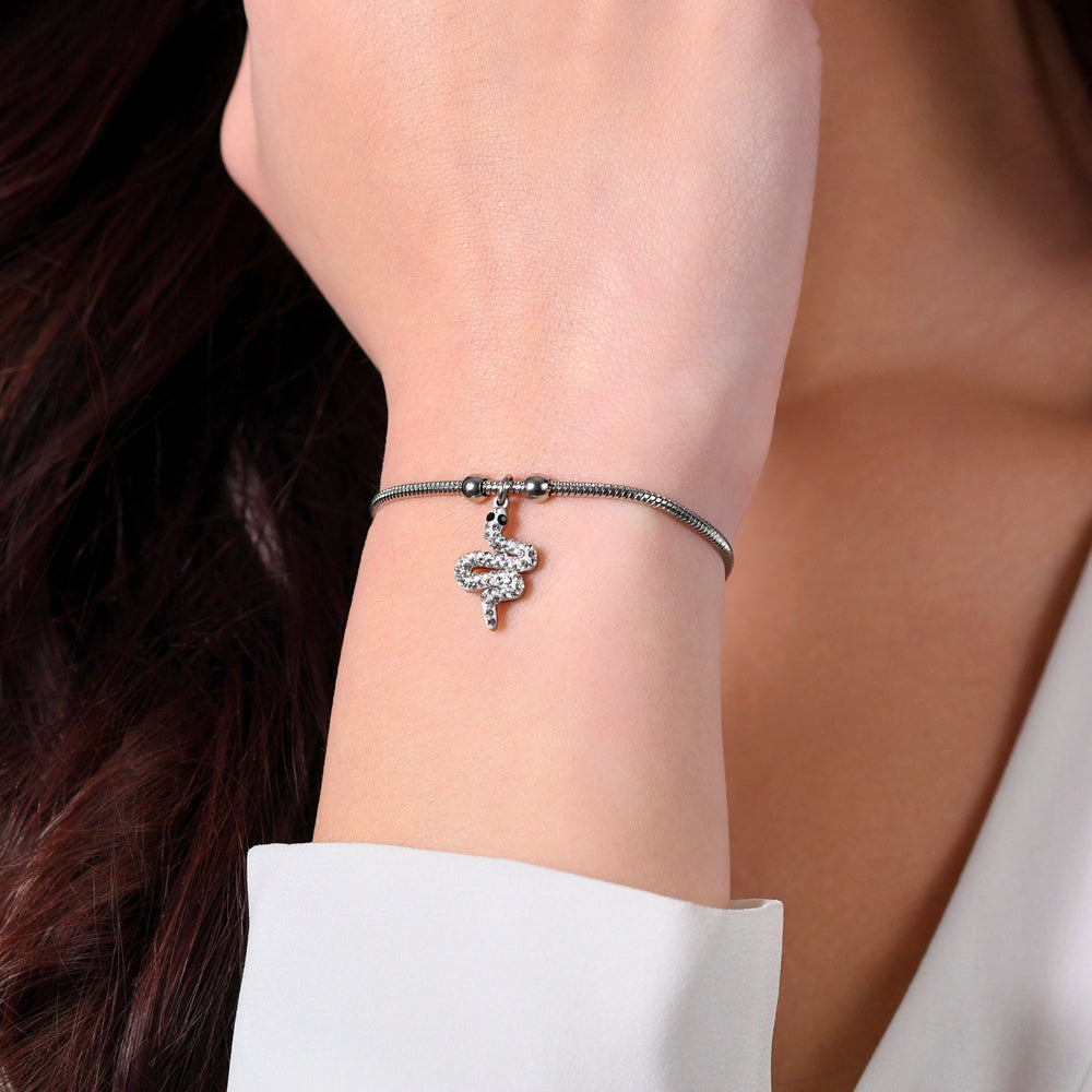 BRAZALETE DE ACERO PARA MUJER CON SERPIENTE