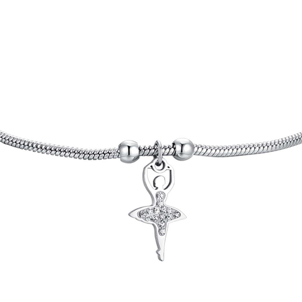 BRAZALETE DE ACERO PARA MUJER CON BAILARINA