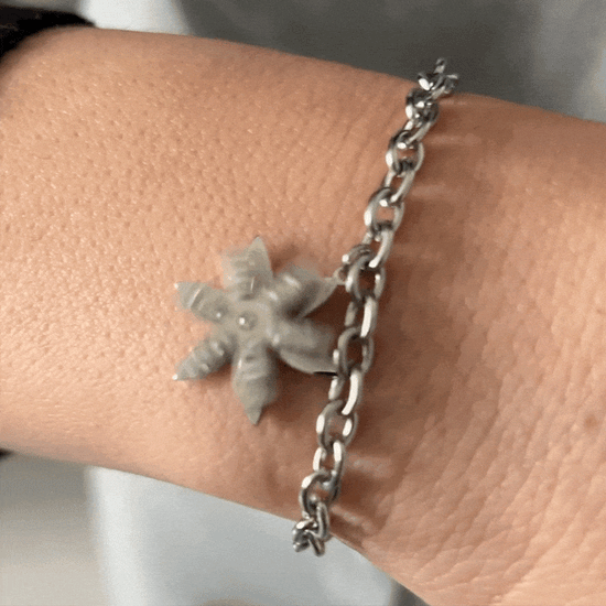 PULSERA GIRATORIA DE ACERO FLOR DE LA VIDA