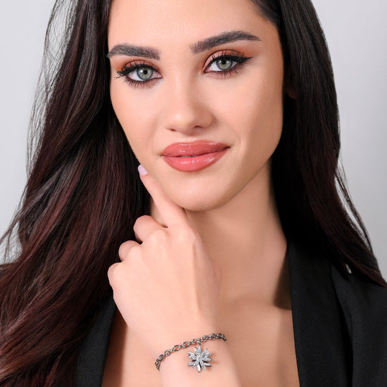 PULSERA GIRATORIA DE ACERO FLOR DE LA VIDA