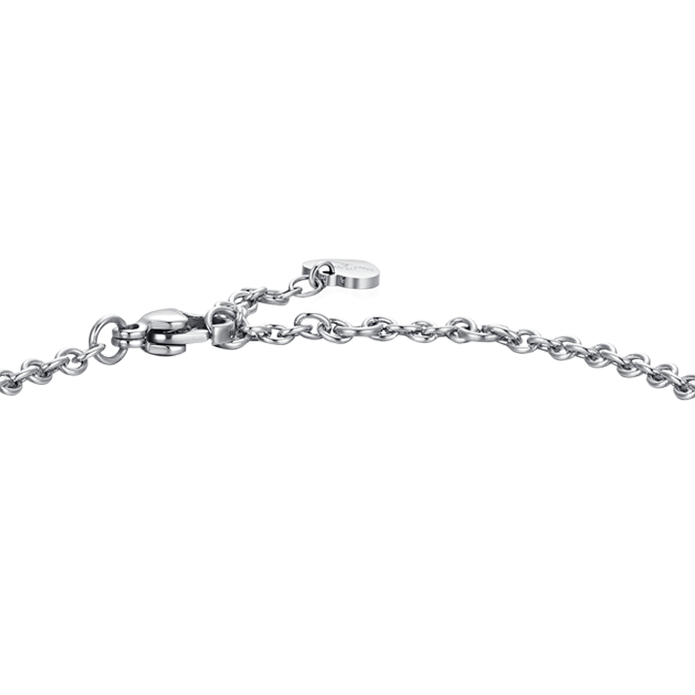 PULSERA DE TENIS DE ACERO CON CORAZÓN Y CIRCONITA PARA MUJER