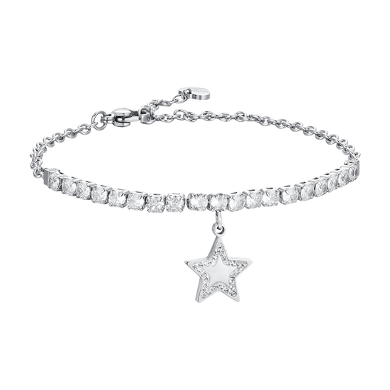 PULSERA DE TENIS PARA MUJER CON ESTRELLA DE ACERO Y CIRCONITA CÚBICA