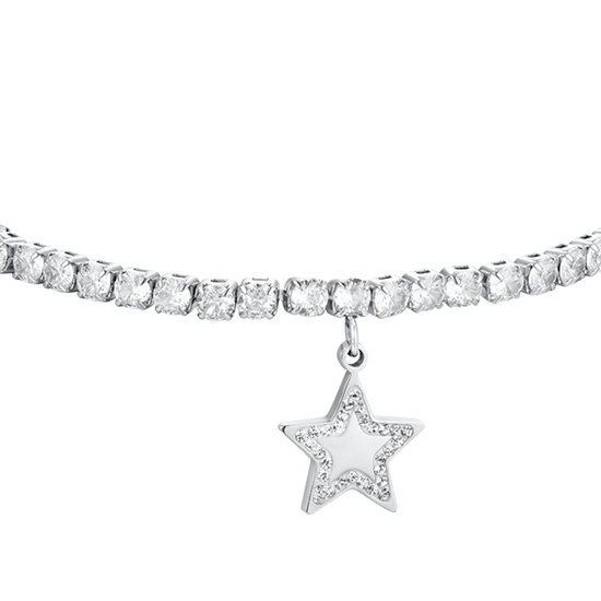 PULSERA DE TENIS PARA MUJER CON ESTRELLA DE ACERO Y CIRCONITA CÚBICA