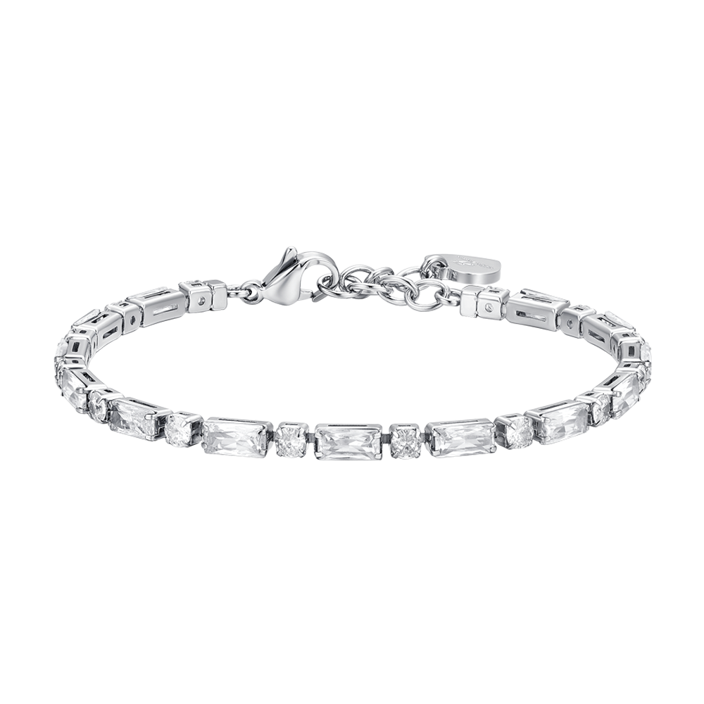 PULSERA DE TENIS DE MUJER DE ACERO CON CIRCONITA CÚBICA BLANCA