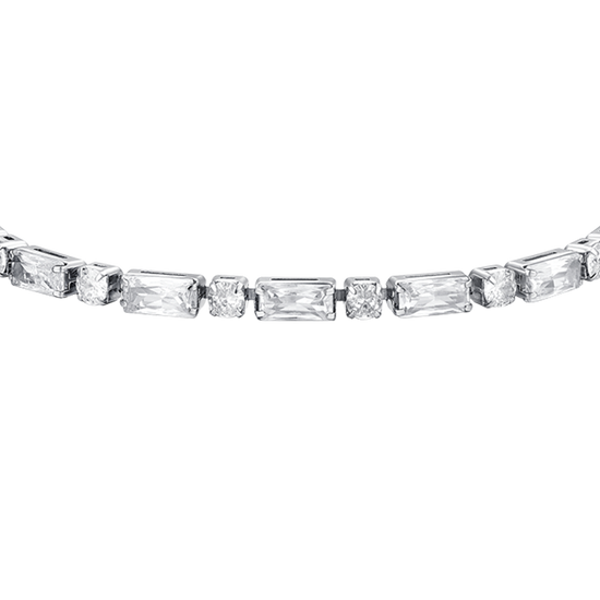 PULSERA DE TENIS DE MUJER DE ACERO CON CIRCONITA CÚBICA BLANCA