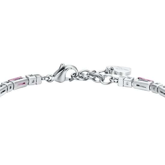 PULSERA TENIS MUJER ACERO CIRCONITA ROSA