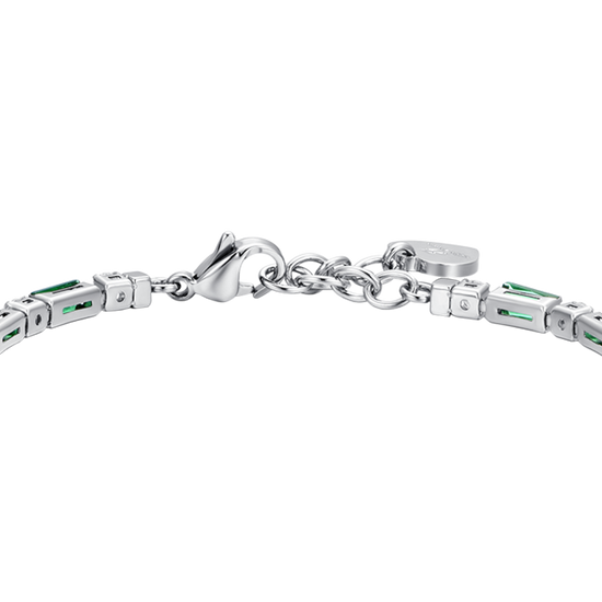 PULSERA DE TENIS DE MUJER DE ACERO CON CIRCONITA CÚBICA VERDE
