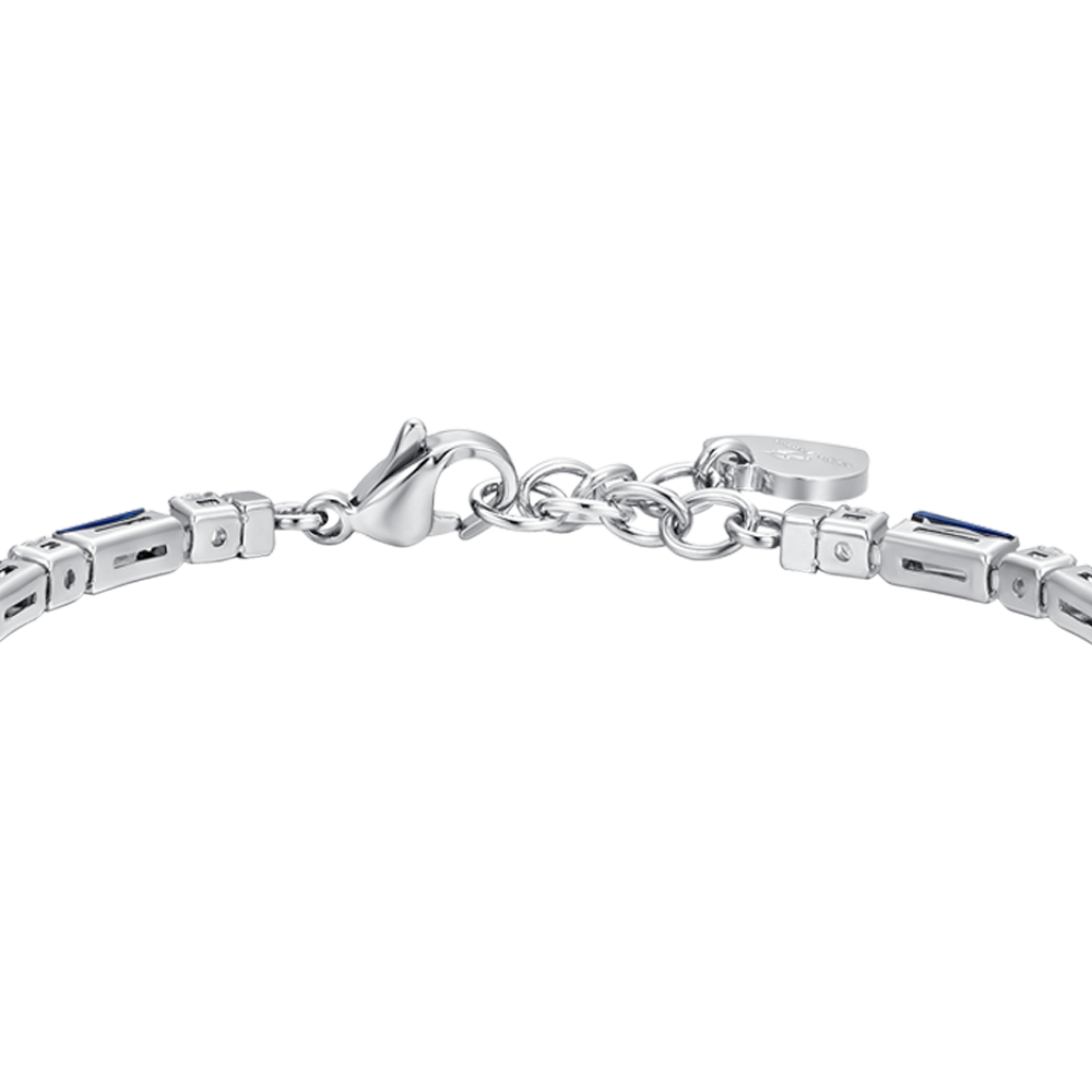 PULSERA TENIS MUJER ACERO CIRCONITA AZUL