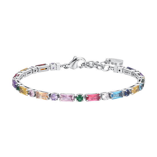 PULSERA TENIS MUJER ACERO CIRCONITA MULTICOLOR