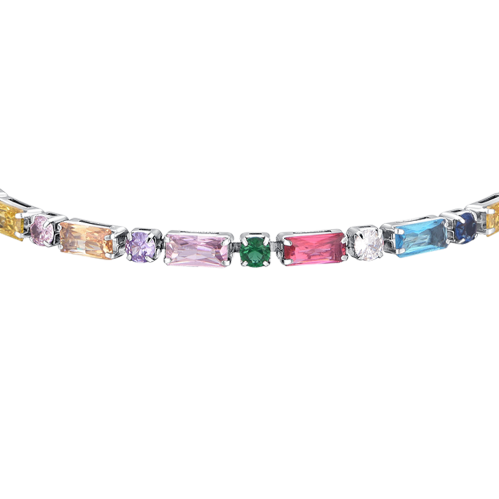 PULSERA TENIS MUJER ACERO CIRCONITA MULTICOLOR