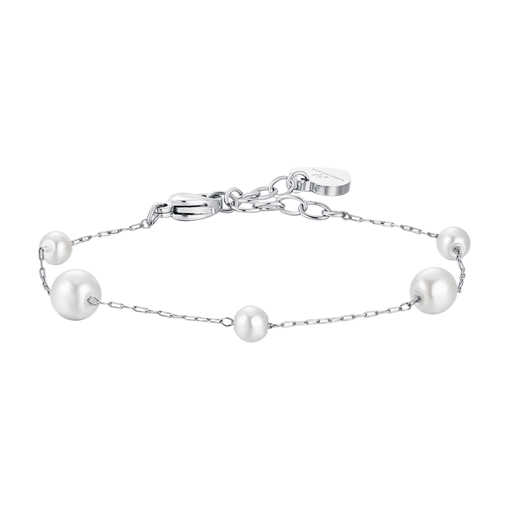 PULSERA DE ACERO PARA MUJER CON PERLAS