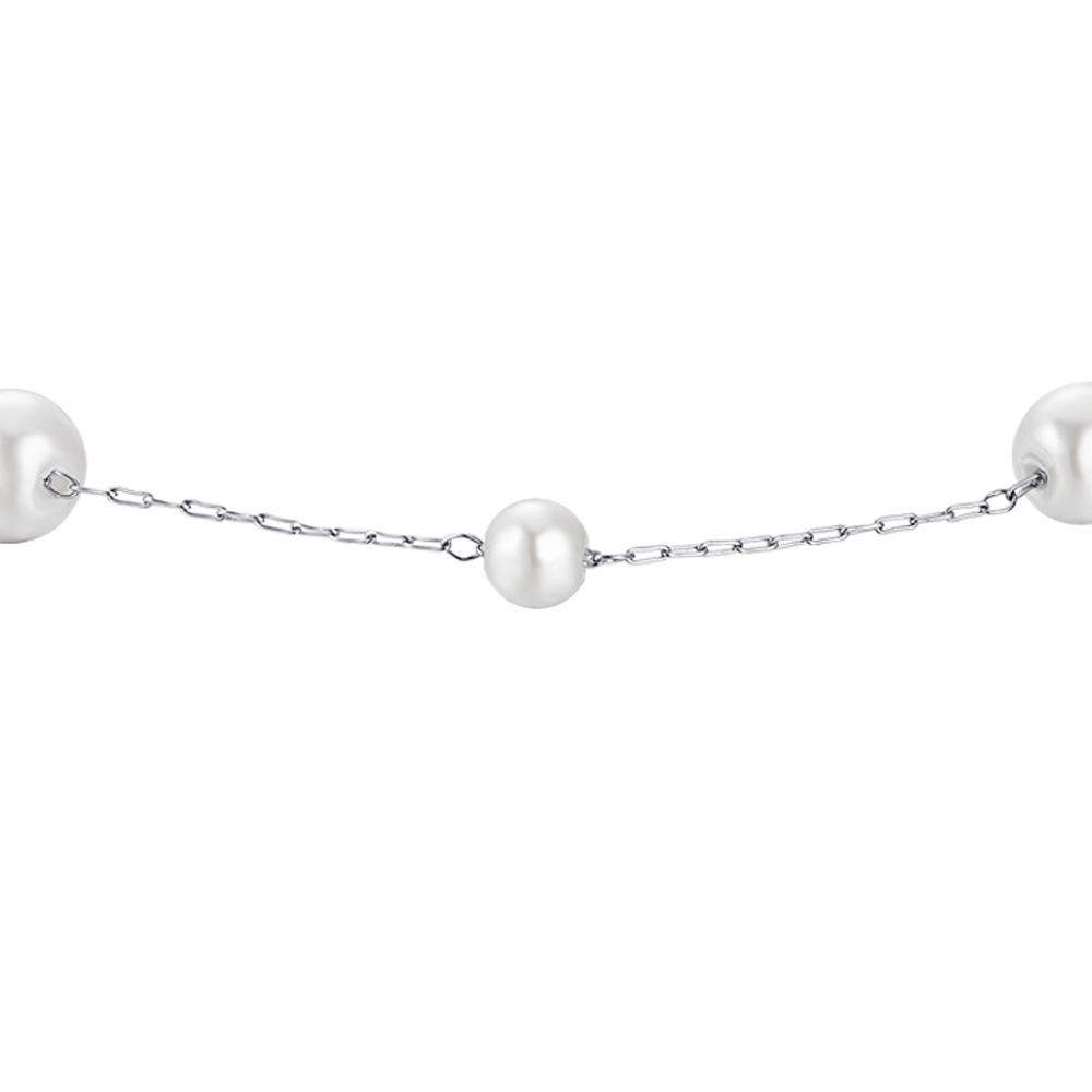 BRACCIALE DONNA IN ACCIAIO CON PERLE SINTETICHE