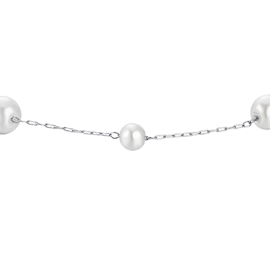 PULSERA DE ACERO PARA MUJER CON PERLAS
