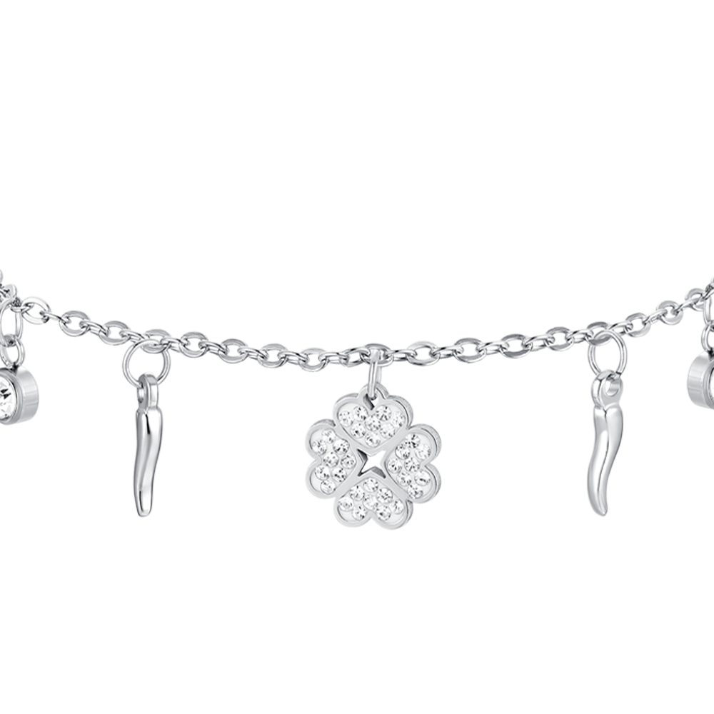 BRAZALETE DE ACERO DE CUATRO CARAS CON CUERNOS PARA MUJER