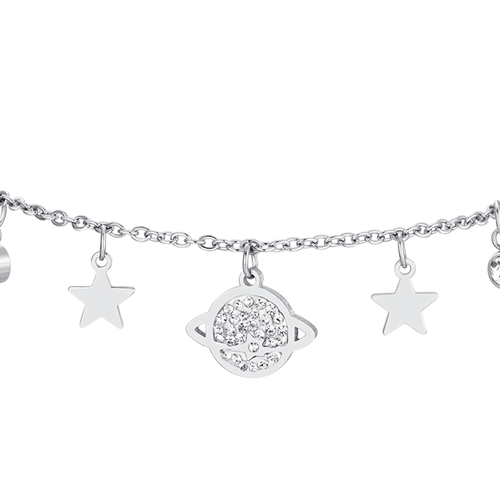 PLANETA Y ESTRELLAS BRAZALETE DE ACERO PARA MUJER
