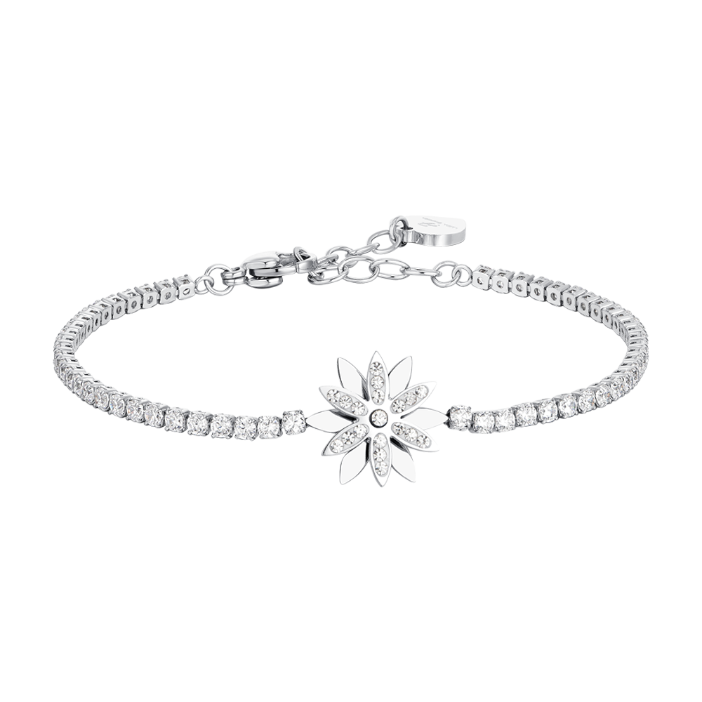 PULSERA DE TENIS FLOR DE ACERO PARA SEÑORA