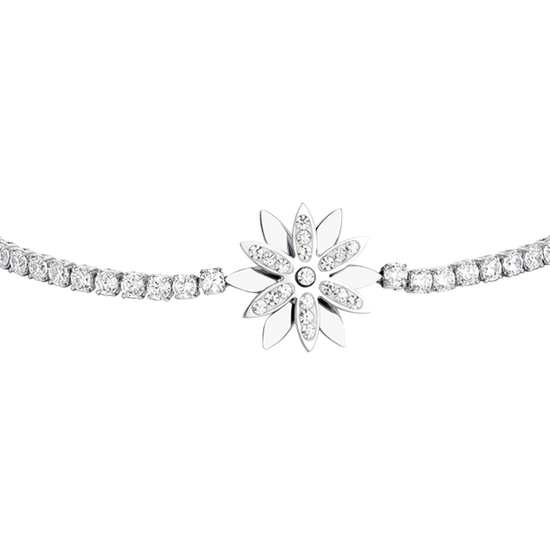 PULSERA DE TENIS FLOR DE ACERO PARA SEÑORA