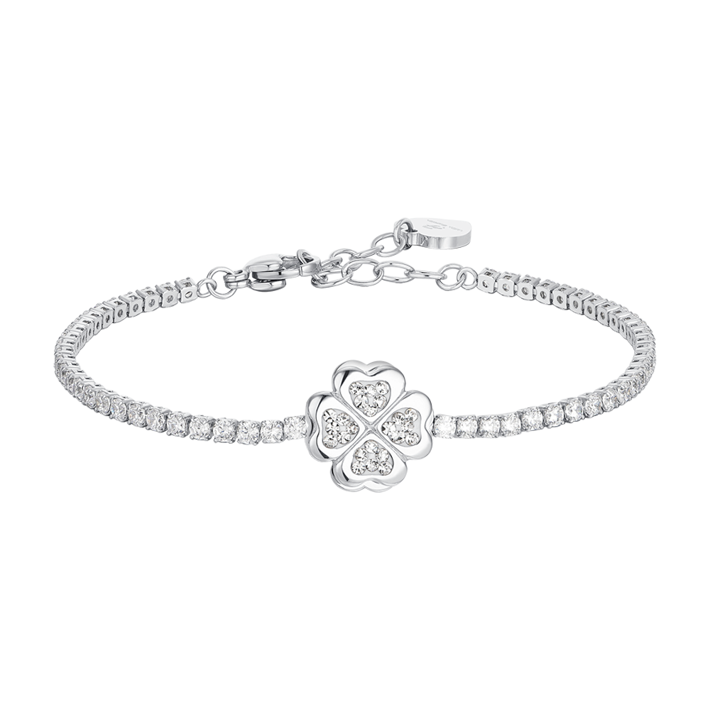 TRÉBOL DE CUATRO HOJAS ACERO PULSERA TENIS MUJER