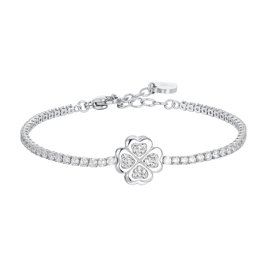 TRÉBOL DE CUATRO HOJAS ACERO PULSERA TENIS MUJER