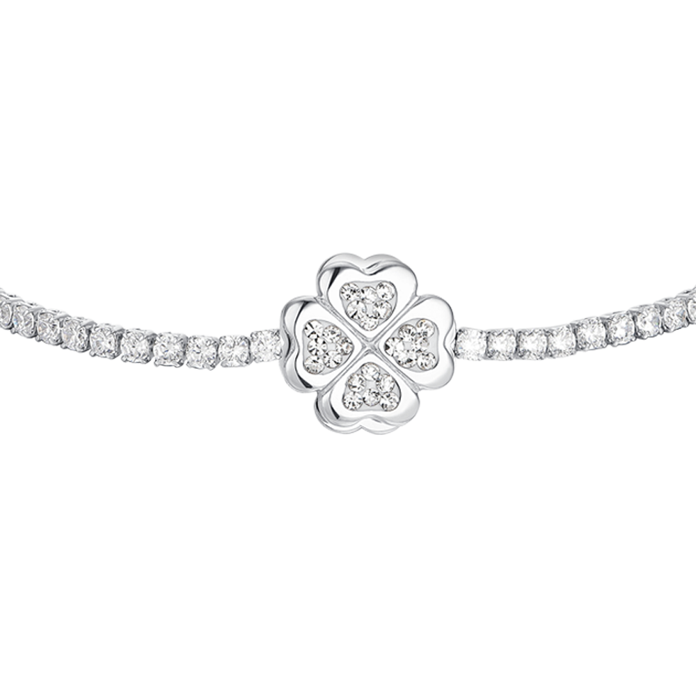 TRÉBOL DE CUATRO HOJAS ACERO PULSERA TENIS MUJER