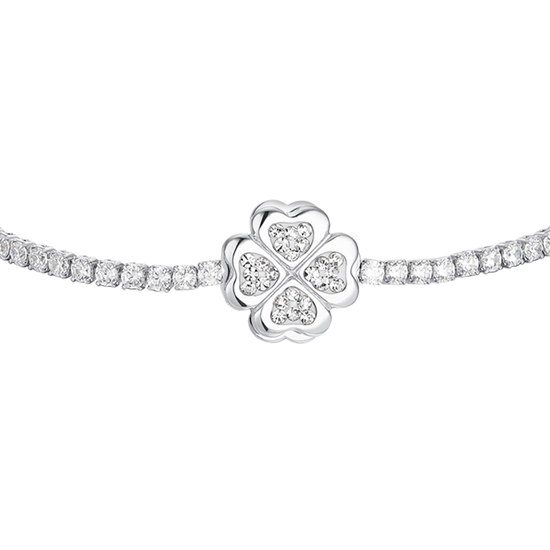 TRÉBOL DE CUATRO HOJAS ACERO PULSERA TENIS MUJER