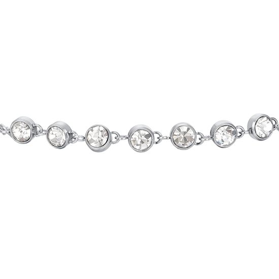 BRAZALETE DE ACERO CRISTAL BLANCO PARA MUJER