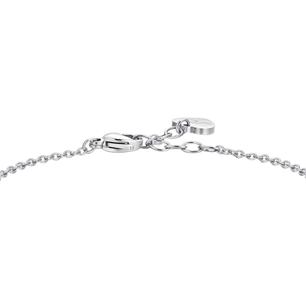 BRAZALETE DE ACERO CRISTAL BLANCO PARA MUJER