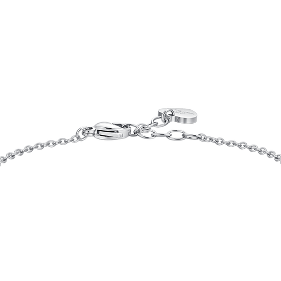 BRAZALETE DE ACERO CRISTAL BLANCO PARA MUJER
