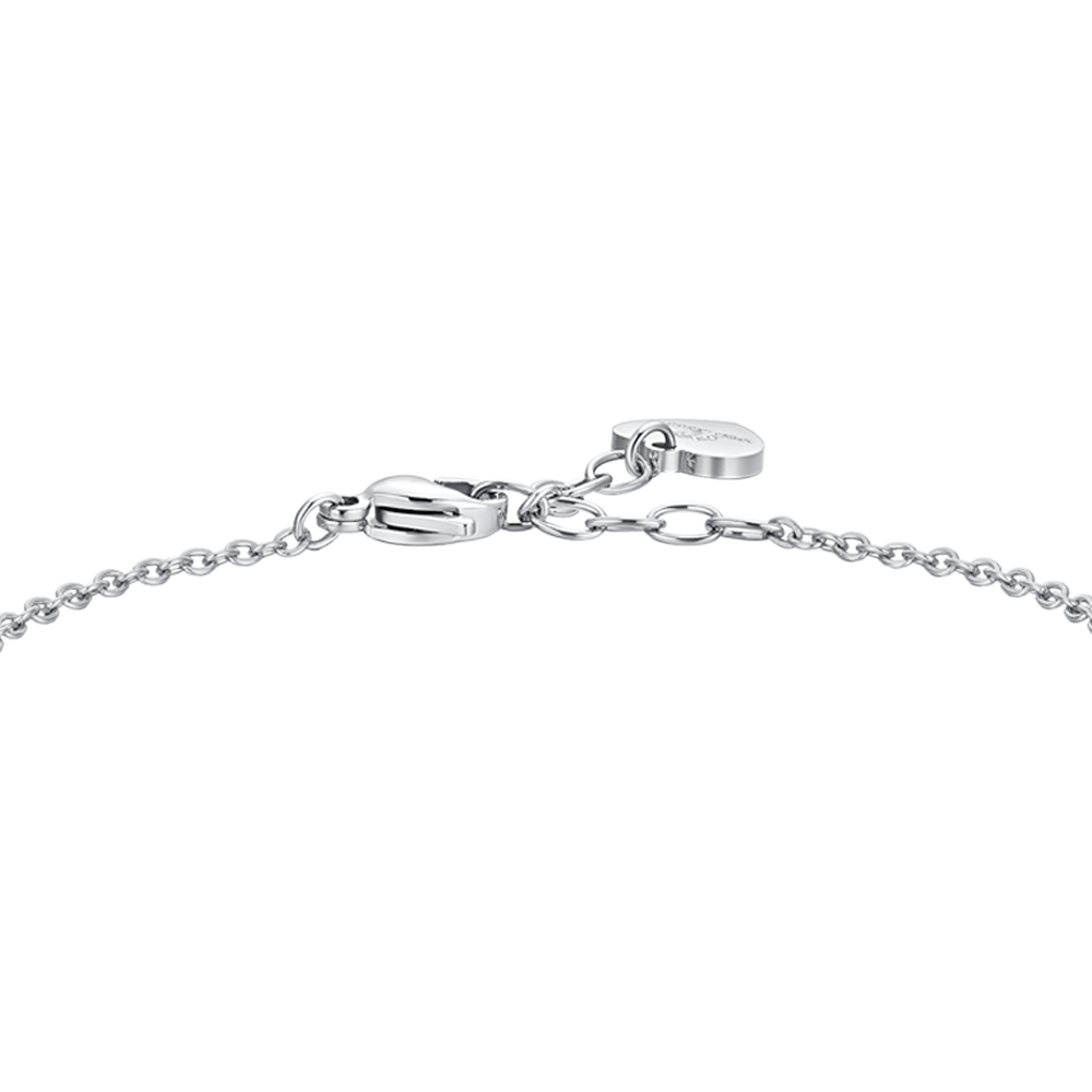 PULSERA DE ACERO CRISTAL ROSA PARA MUJER