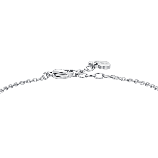 PULSERA DE ACERO CRISTAL ROSA PARA MUJER