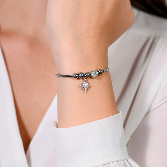 SISSI ESTRELLA Y CRISTALES ACERO PULSERA MUJER