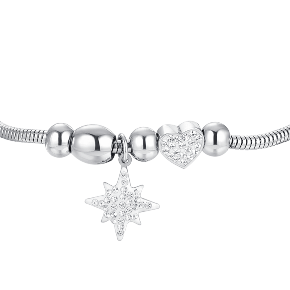 SISSI ESTRELLA Y CRISTALES ACERO PULSERA MUJER