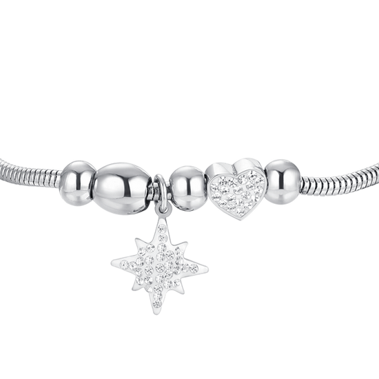 SISSI ESTRELLA Y CRISTALES ACERO PULSERA MUJER