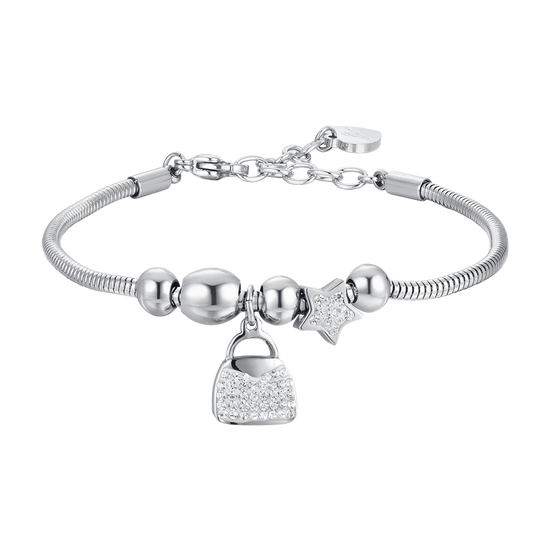 BOLSA DE ACERO Y CRISTALES PULSERA DE MUJER