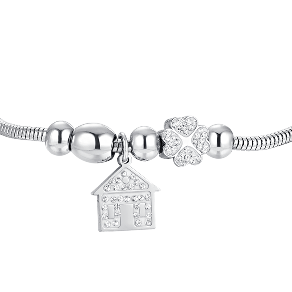 HOME ACERO Y CRISTAL PULSERA MUJER